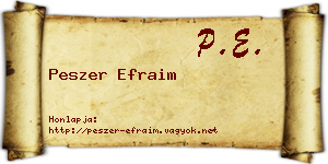 Peszer Efraim névjegykártya